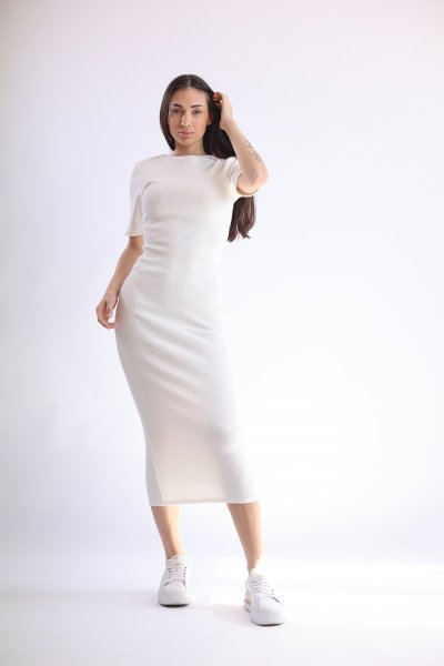 Платье трикотажное белое, фото 3106